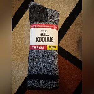 KODIAK MENS COTTON THERMAL SOCK BLKCHR 3PK